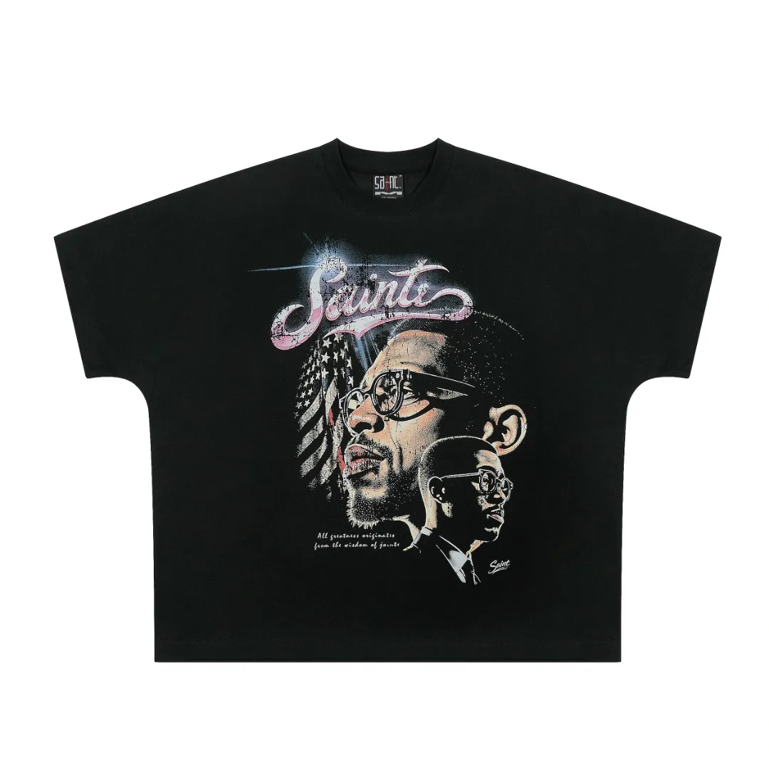 SAINT vintage American trendy special version one-piece short-sleeved T-shirt Wholesale price: 118 Size: M L XL Style number: 2150 Color: black